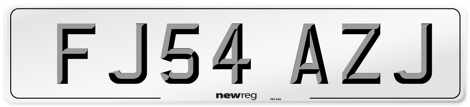 FJ54 AZJ Number Plate from New Reg